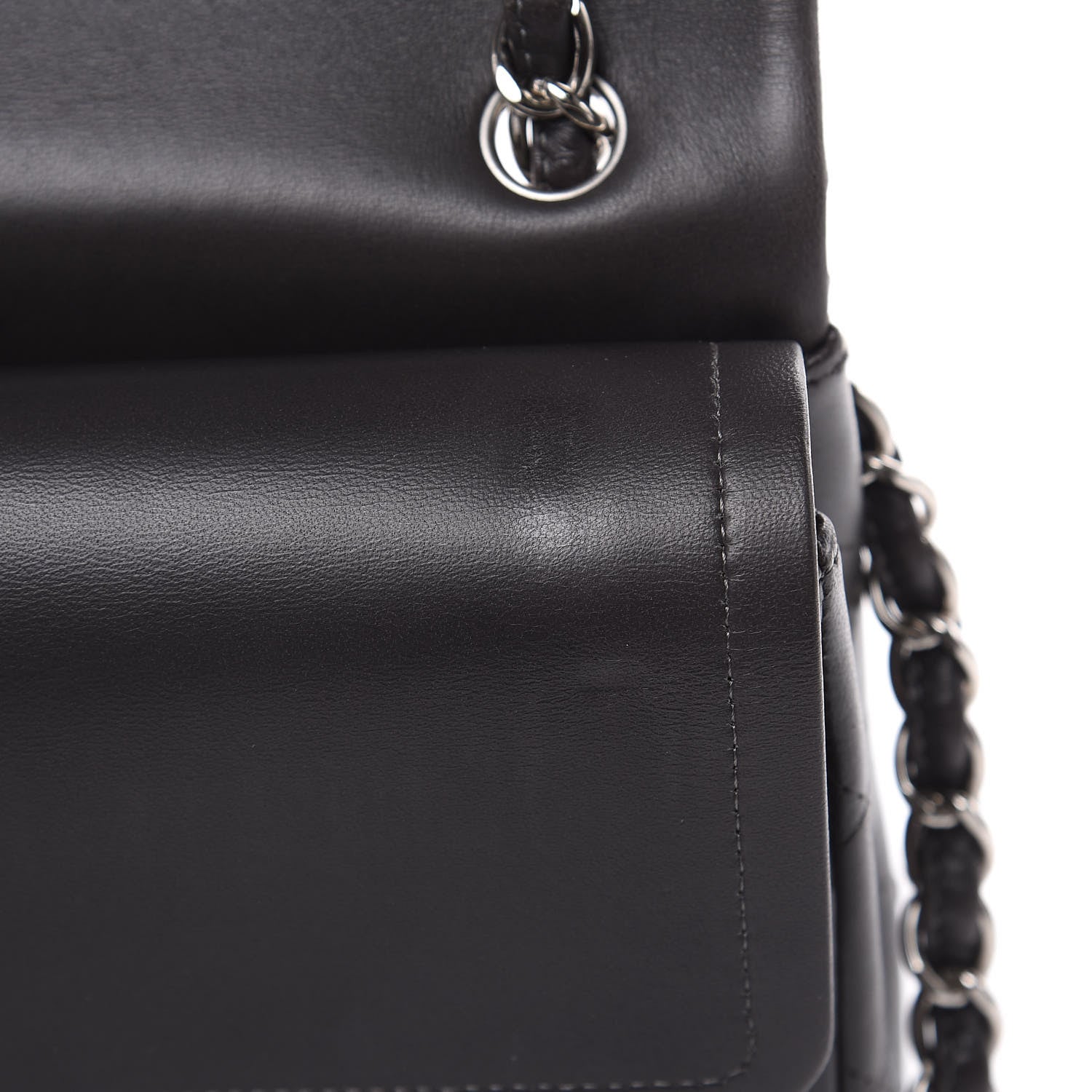 Chanel Lambskin Quilted Jumbo Double Flap Dark Grey 10 of 14