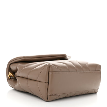 Saint Laurent Calfskin Y Quilted Monogram Toy Loulou Crossbody Bag Dark Beige 4 of 12