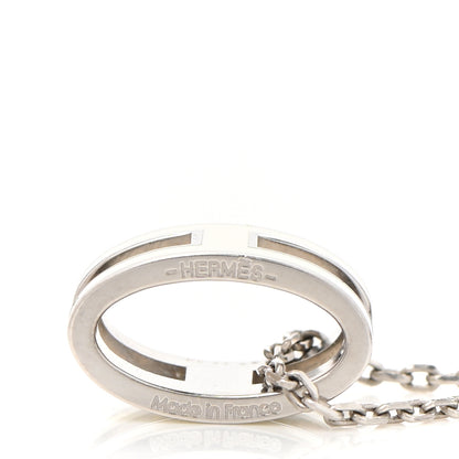 Hermes Lacquered Palladium Pop H Pendant Necklace White 6 of 6