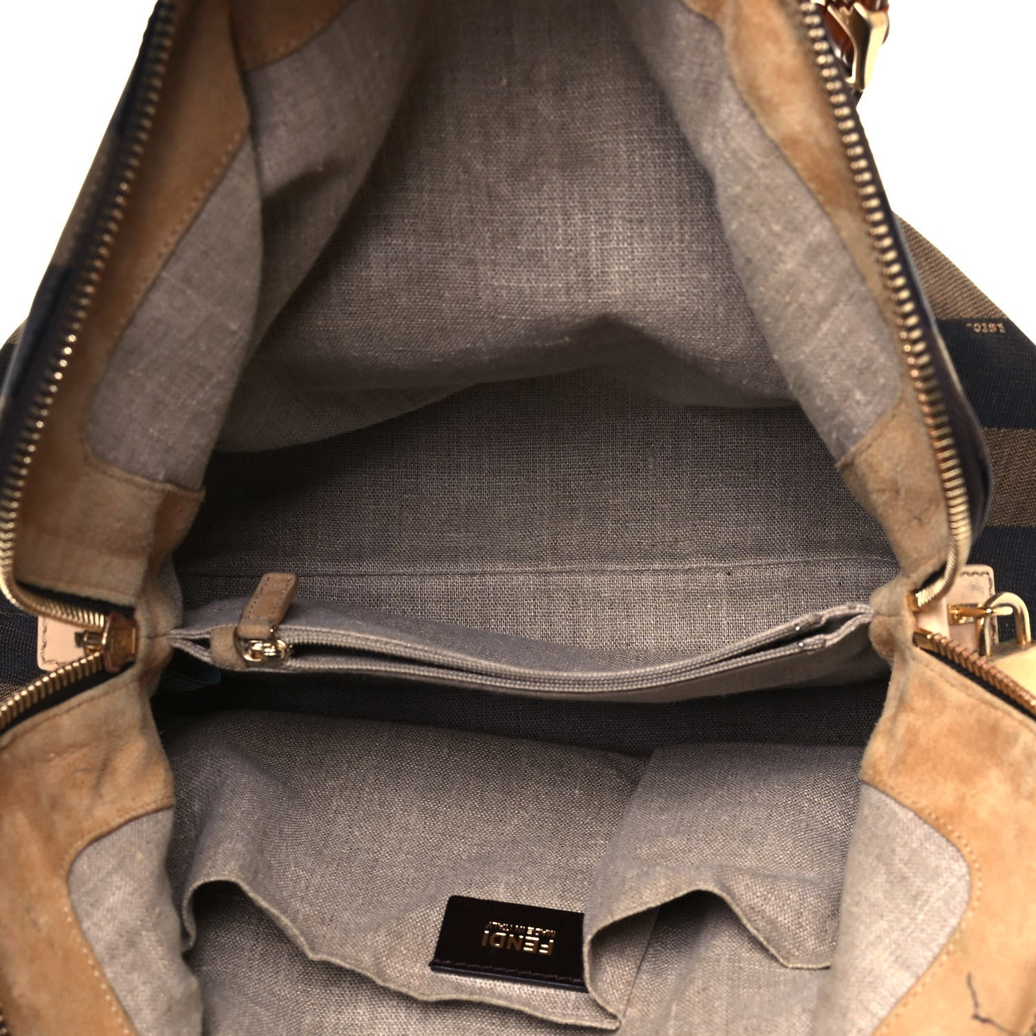 Fendi Pequin Cuoio Vegetale 2Bag Tobacco Cuoio Miele Vacchetta 4 of 19