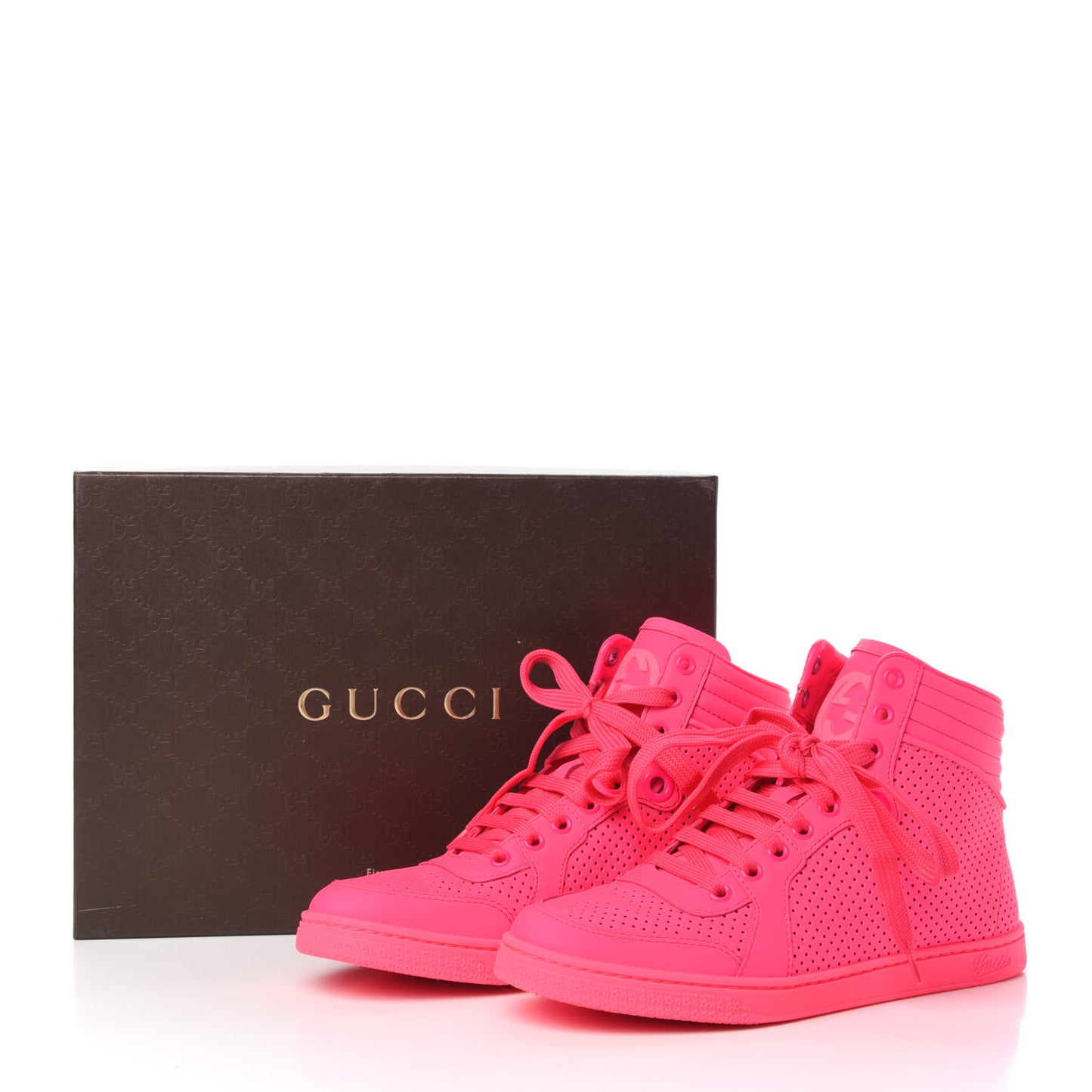 Calfskin Coda High Top Sneakers 36.5 Neon Pink