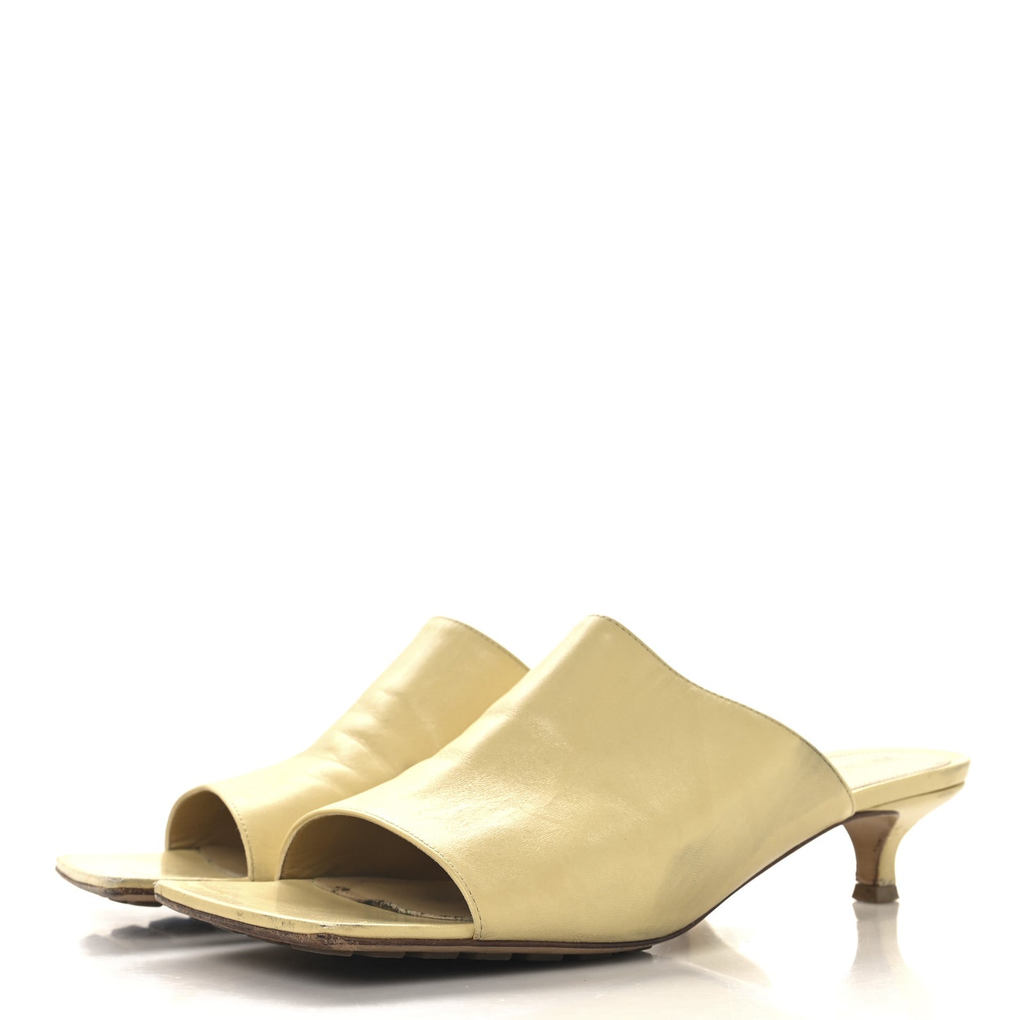 Lambskin Stretch Mule Sandals 37 Moon Beam