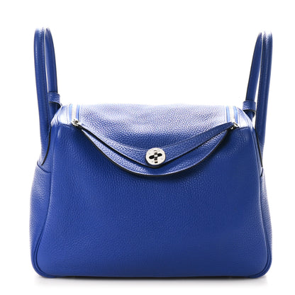 Hermes Taurillon Clemence Lindy 30 Bleu Electrique 1 of 10