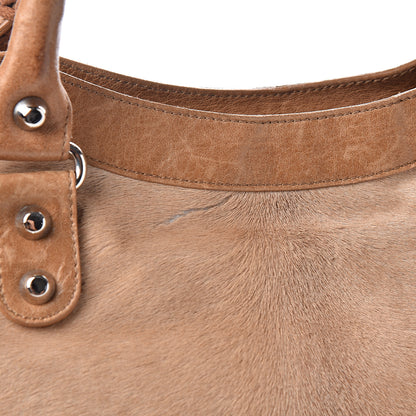Balenciaga Chevre Pony Hair Classic Silver Hardware City Camel 9 of 13