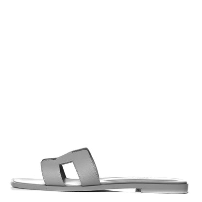 Hermes Epsom Oran Sandals 38 Bleu Glacier 1 of 9