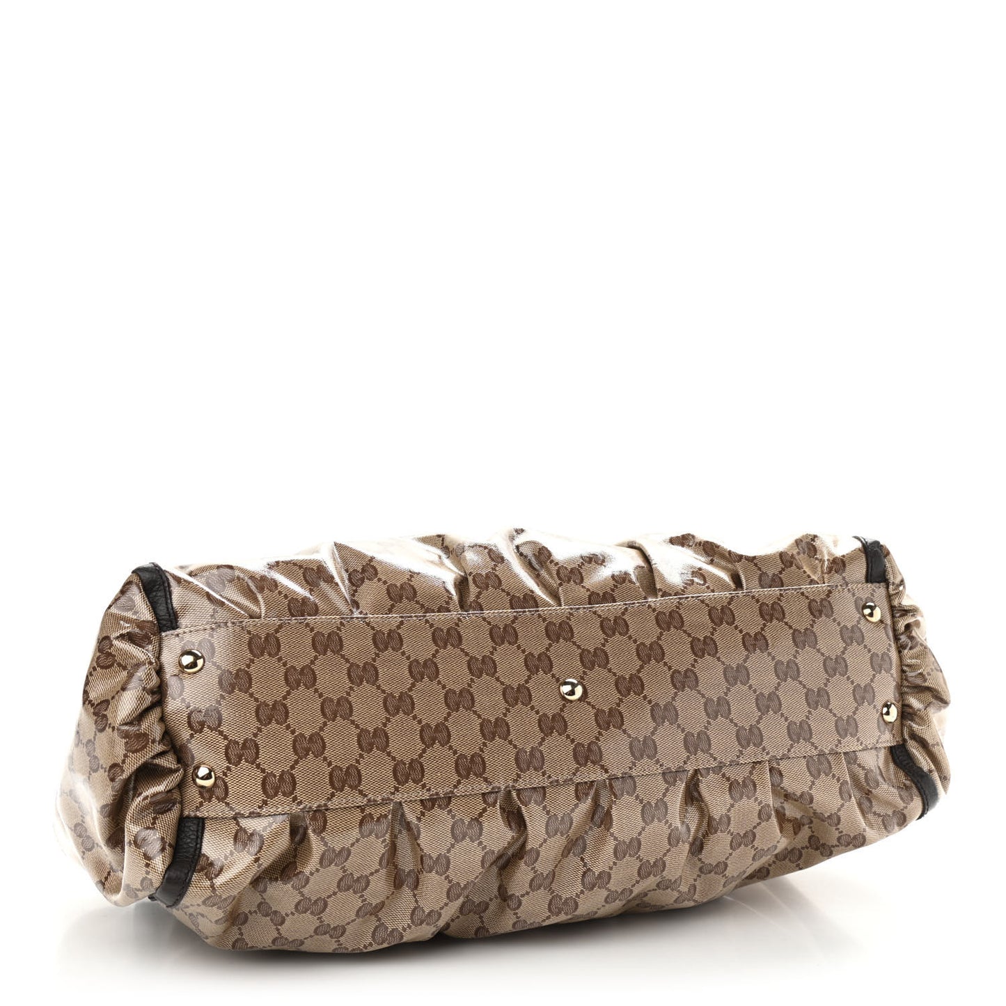 Crystal Monogram Large D Gold Hobo Dark Brown