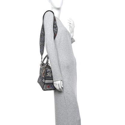 Christian Dior Canvas Embroidered Jardin Magique Medium Lady D-Lite Denim Multicolor 2 of 13