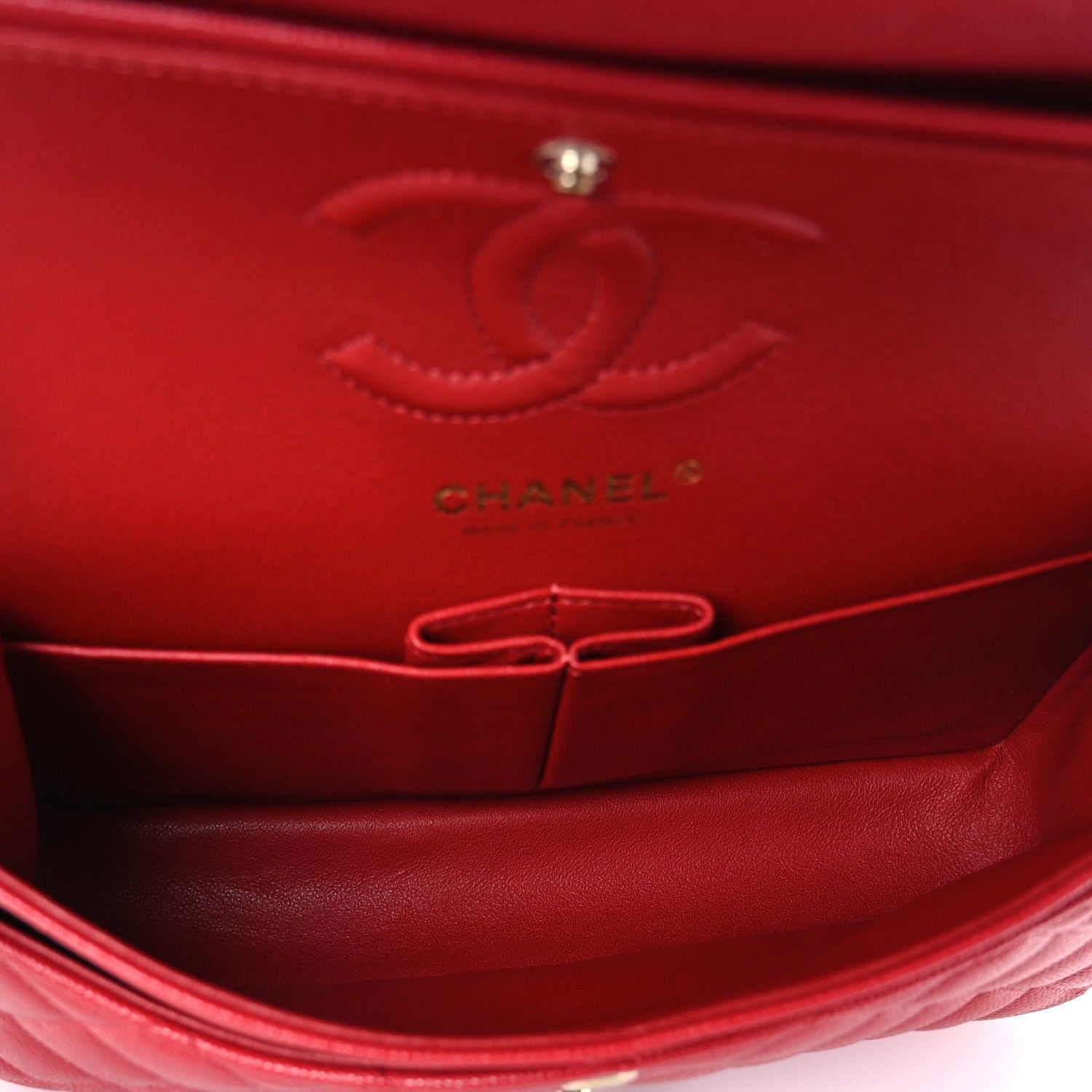 Chanel Caviar Quilted Small Double Flap Red 5 of 11