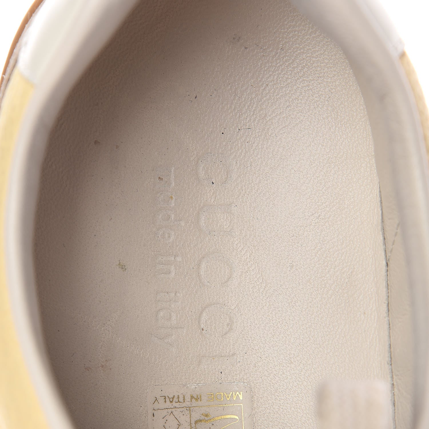 Gucci Calfskin Suede Web Mens G74 Sneakers 5 Oatmeal Burro New Mystic White 9 of 14