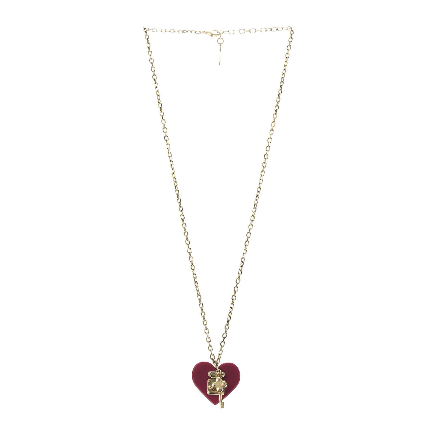 Lock Me Heart Necklace Fuchsia
