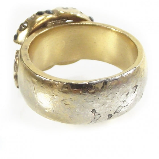 Chanel Crystal CC Logo Ring Gold 2 of 5