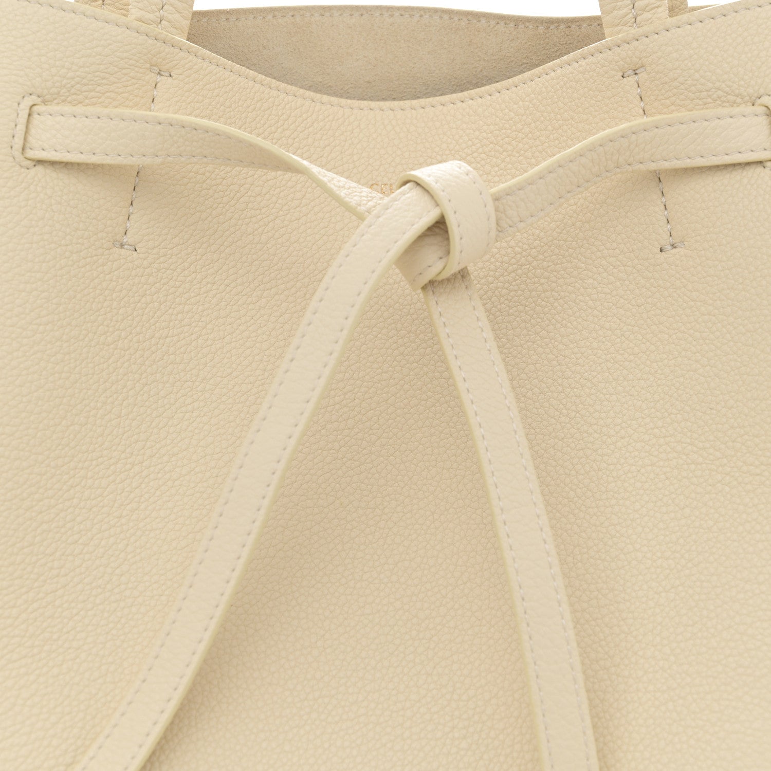 Celine Soft Grained Calfskin Small Belt Cabas Phantom Cream 8 of 12