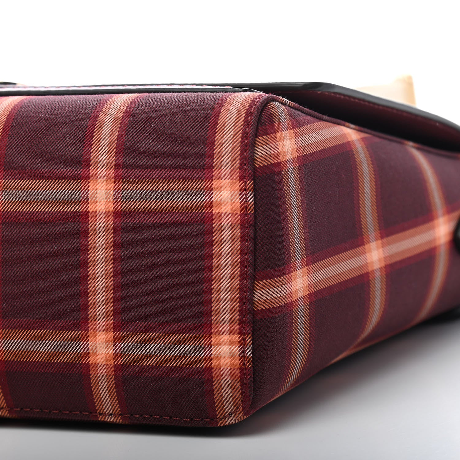 Burberry Calfskin Nylon Tartan Note Crossbody Bag Bright Red 9 of 9