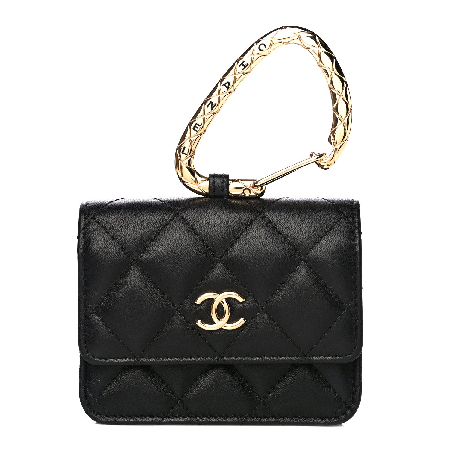 Chanel Lambskin Quilted CC Hook Card Holder Black 1 of 14