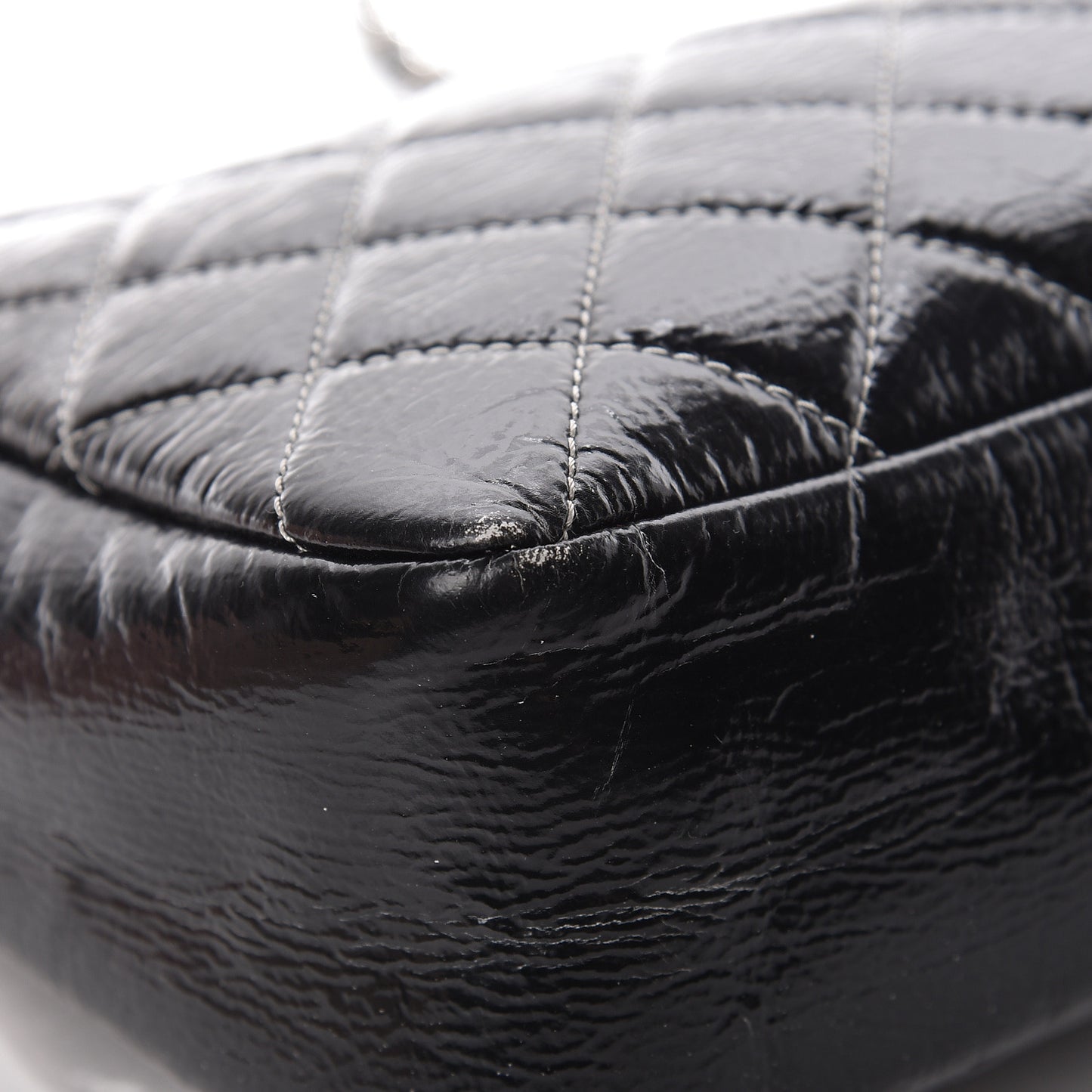 Vinyl Quilted Jumbo Melrose Degrade Flap Black