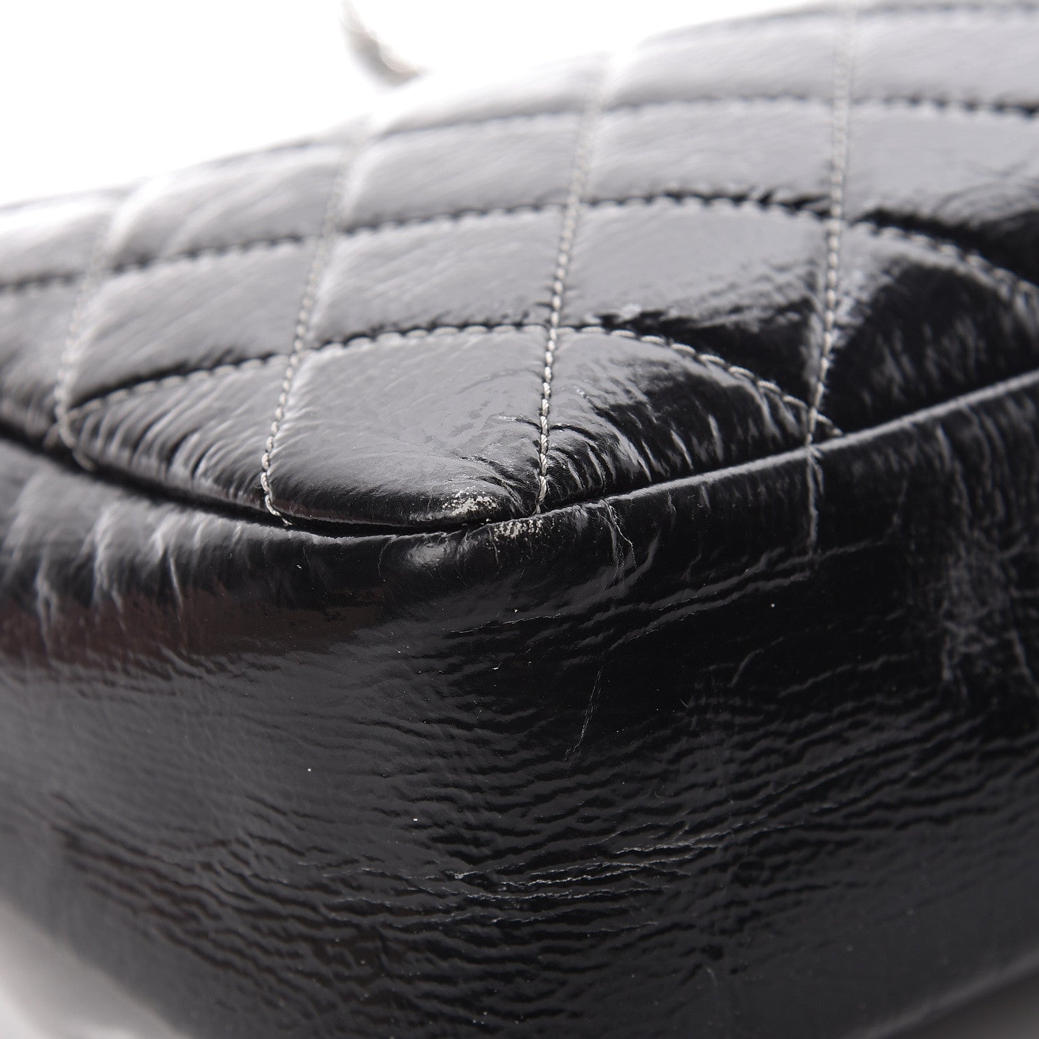 Chanel Vinyl Quilted Jumbo Melrose Degrade Flap Black 13 of 14