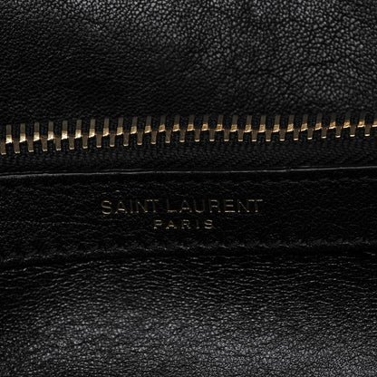 Saint Laurent Sheepskin Matelasse Chevron Monogram Medium College Bag Black 6 of 8