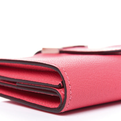 Hermes Chevre Mysore Mini Bearn Wallet Rose Lipstick 9 of 15