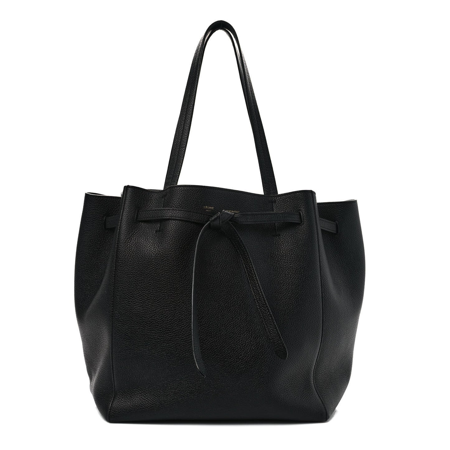 Soft Grained Calfskin Small Belt Cabas Phantom Black