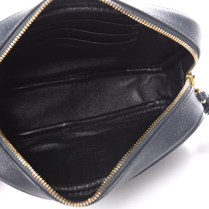 Saint Laurent Grain De Poudre Matelasse Monogram Mini Lou Camera Bag Dark Smog 5 of 10