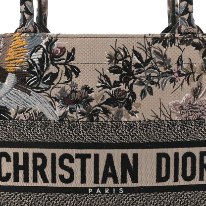 Christian Dior Canvas Embroidered Jardin D'Hiver Medium Book Tote Beige Multicolor 8 of 11