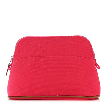 Hermes Cotton Canvas Mini Bolide Travel Cosmetic Pouch Hibiscus 1 of 7