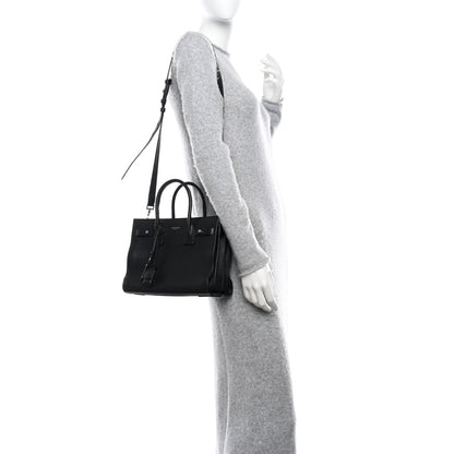 Saint Laurent Grained Calfskin Baby Sac De Jour Souple Black 2 of 9