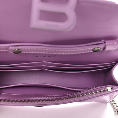Balenciaga Shiny Box Calfskin Tonal B Hourglass Chain Bag Liliac 4 of 6