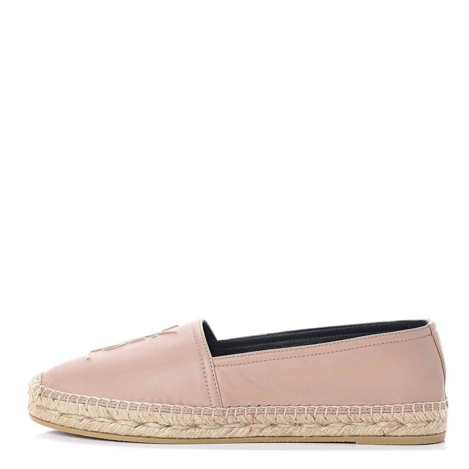 Saint Laurent Lambskin Monogram Espadrilles 38 Nude 1 of 8