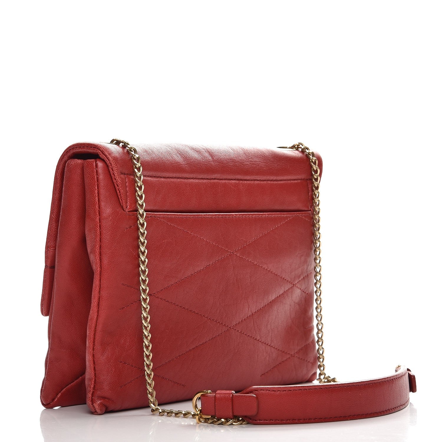Lanvin Lambskin Mini Sugar Flap Shoulder Bag Red 3 of 9