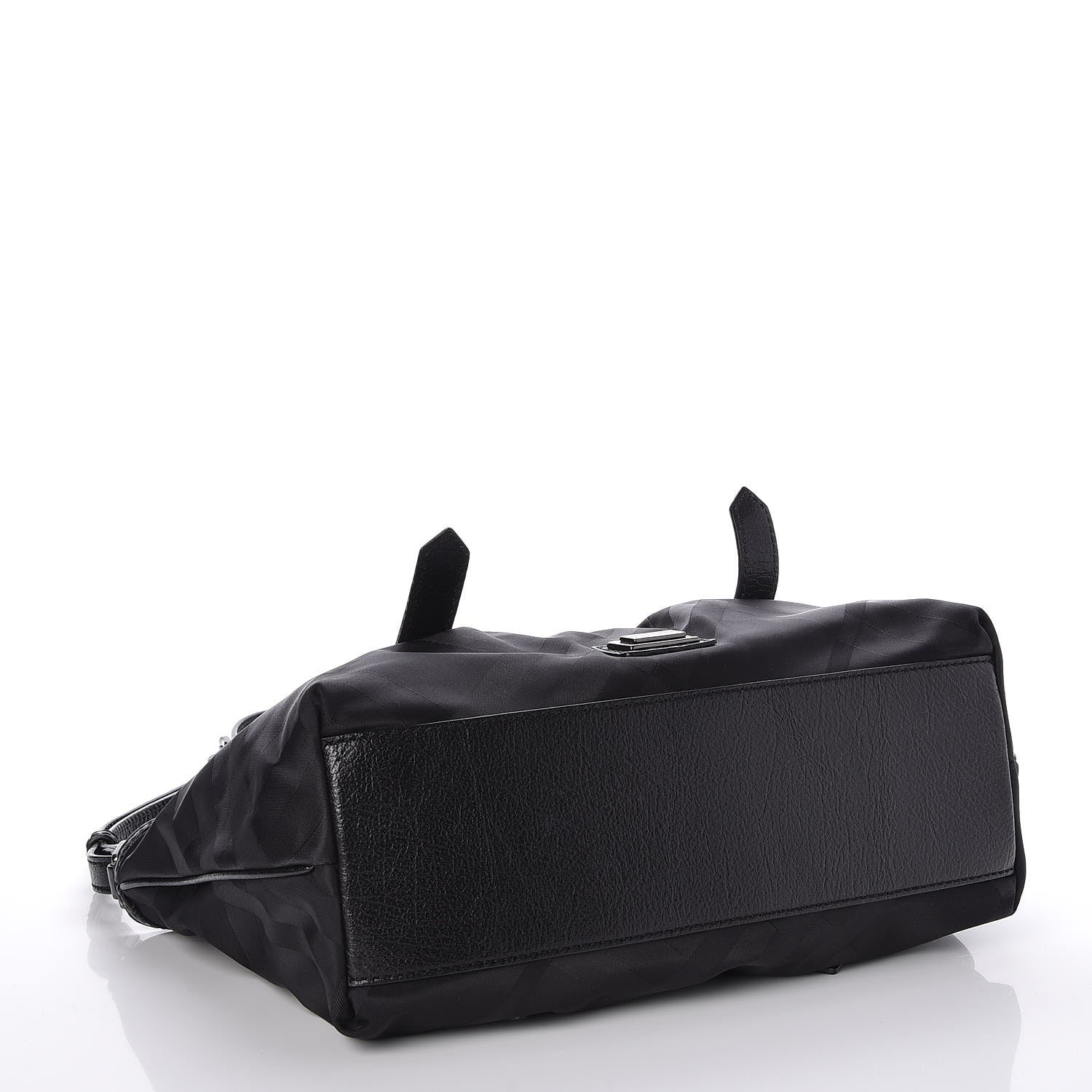 Burberry Nylon Tonal Check Torbitt Tote Black 4 of 8