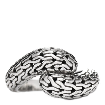 John Hardy Sterling Silver Classic Chain Bypass Ring 55 7.25 1 of 5