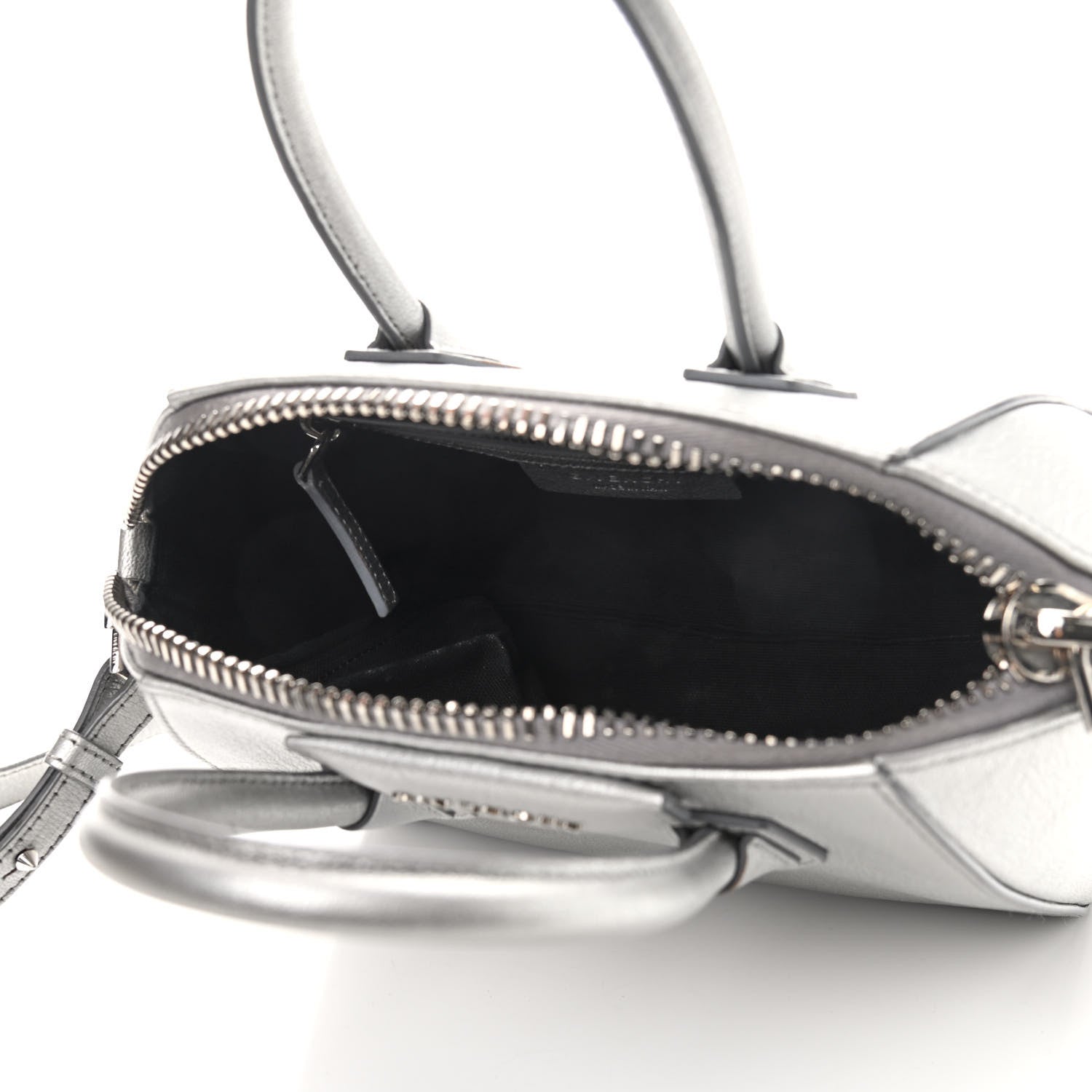 Givenchy Metallic Sugar Goatskin Mini Antigona Silver 10 of 19