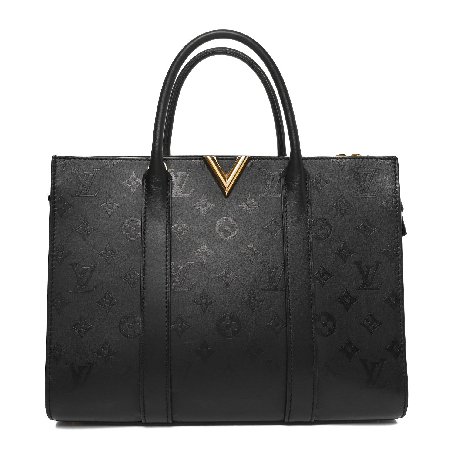 Louis Vuitton Monogram Cuir Plume Very Tote MM Black 1 of 10