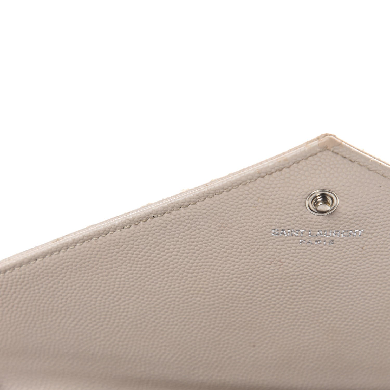 Saint Laurent Grain De Poudre Matelasse Chevron Monogram Chain Wallet Nude Powder 13 of 19