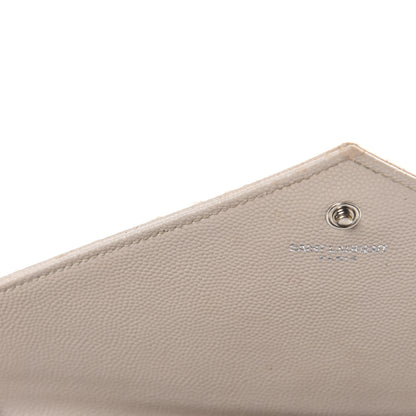 Saint Laurent Grain De Poudre Matelasse Chevron Monogram Chain Wallet Nude Powder 13 of 19
