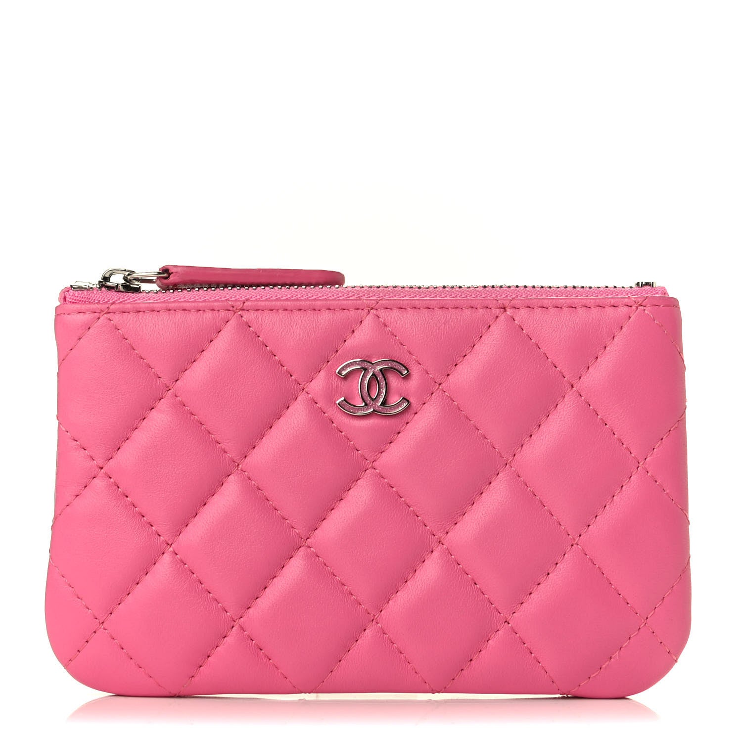 Chanel Lambskin Quilted Small Cosmetic Case Pink 1 of 7