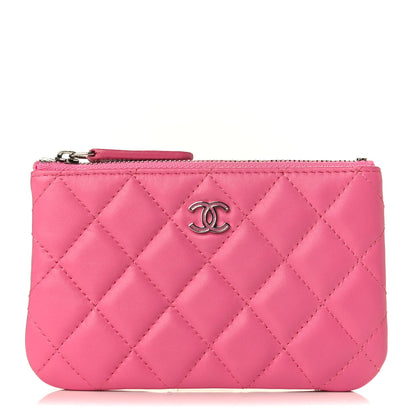 Chanel Lambskin Quilted Small Cosmetic Case Pink 1 of 7