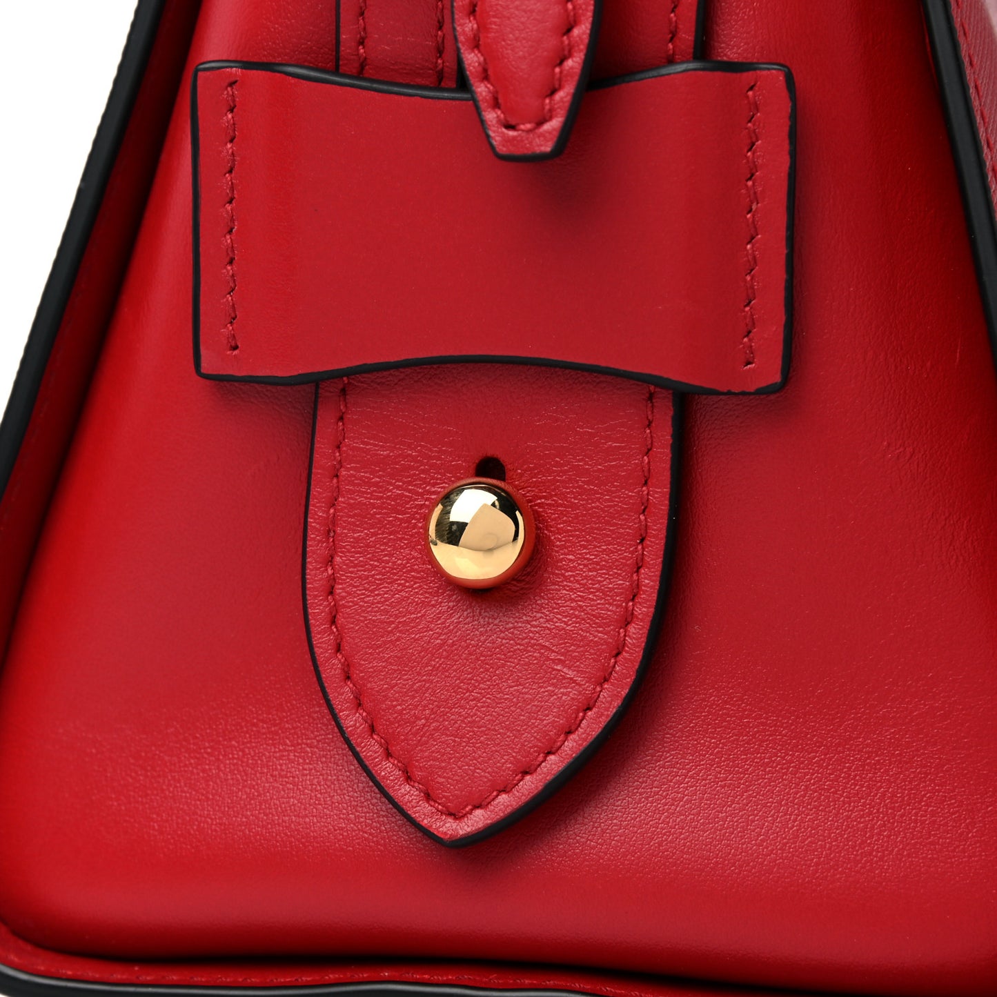 Saffiano Soft Calfskin Double Handle Satchel Fuoco