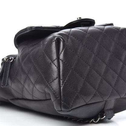 Chanel Lambskin Quilted Drawstring Backpack Black 10 of 11