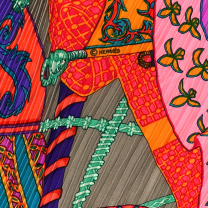 Hermes Silk Etendards et Bannieres Plisse Scarf 90 3 of 5