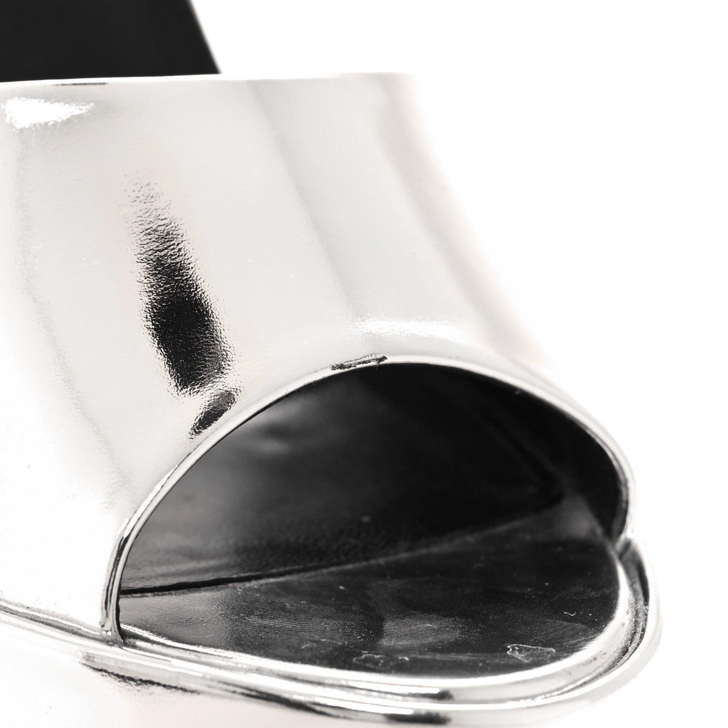 Saint Laurent Metallic Patent Jodie 95 Platform Sandals 39 Silver 9 of 10