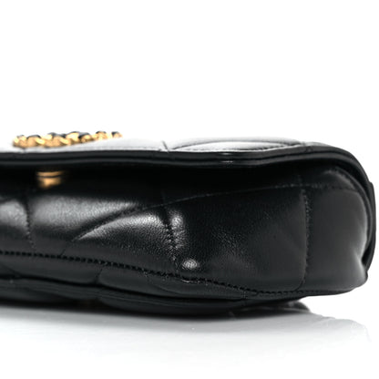 Chanel Goatskin Quilted Chanel 19 Glasses Case With Chain Black 10 of 10