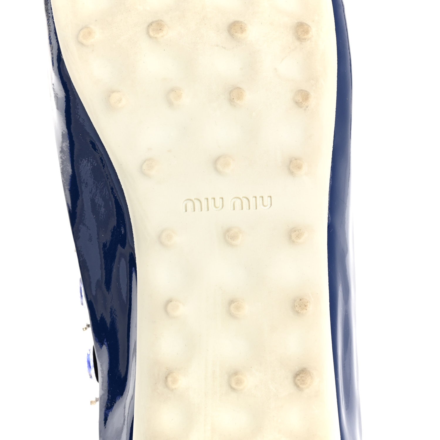 Miu Miu Patent Sequin Beaded Flats 35.5 Blue 8 of 10