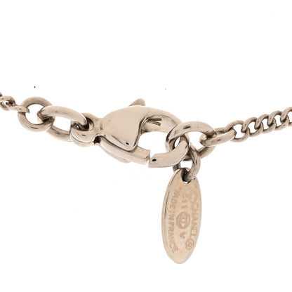Chanel Crystal Timeless CC Necklace Silver 4 of 5