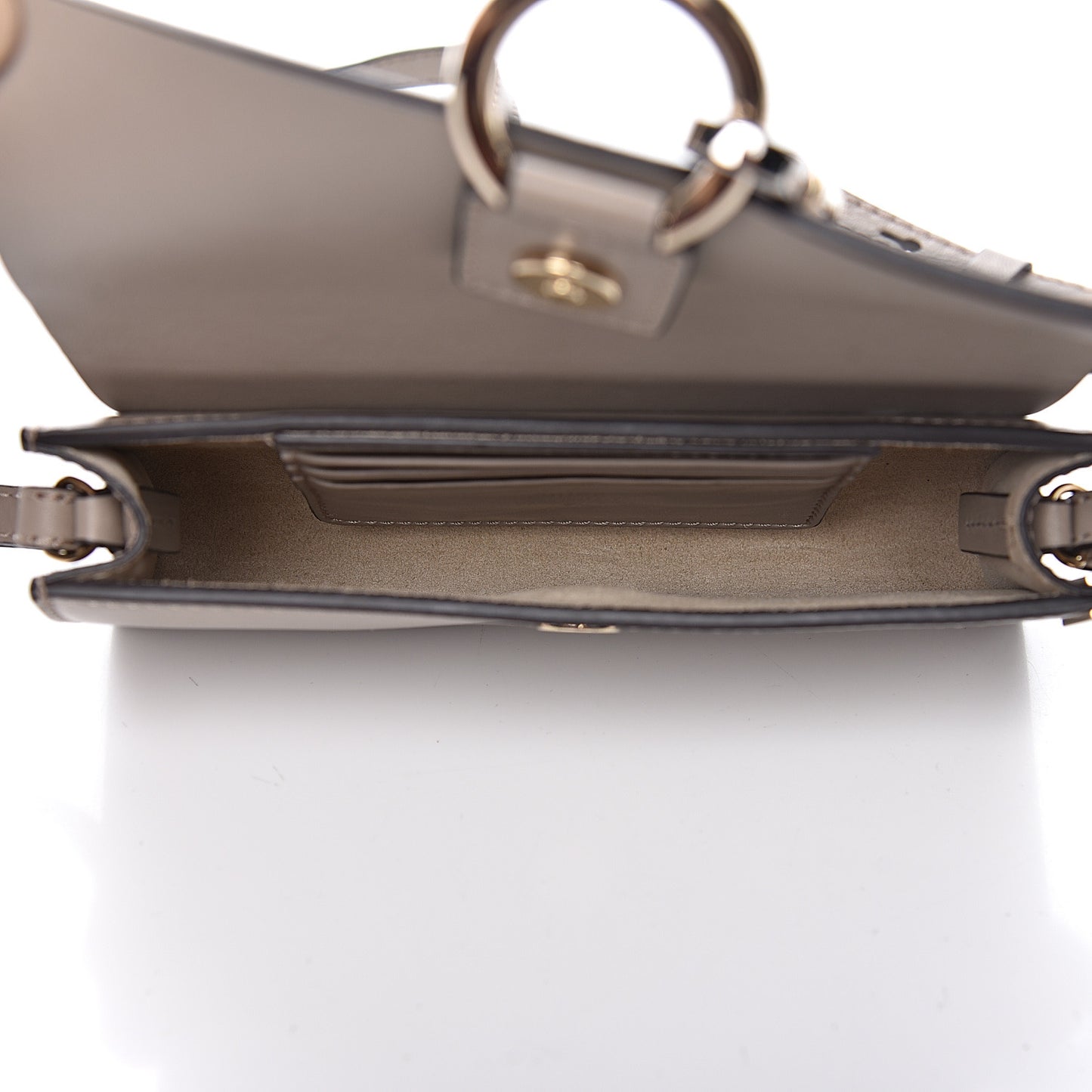 Suede Calfskin Mini Faye Shoulder Bag Motty Grey