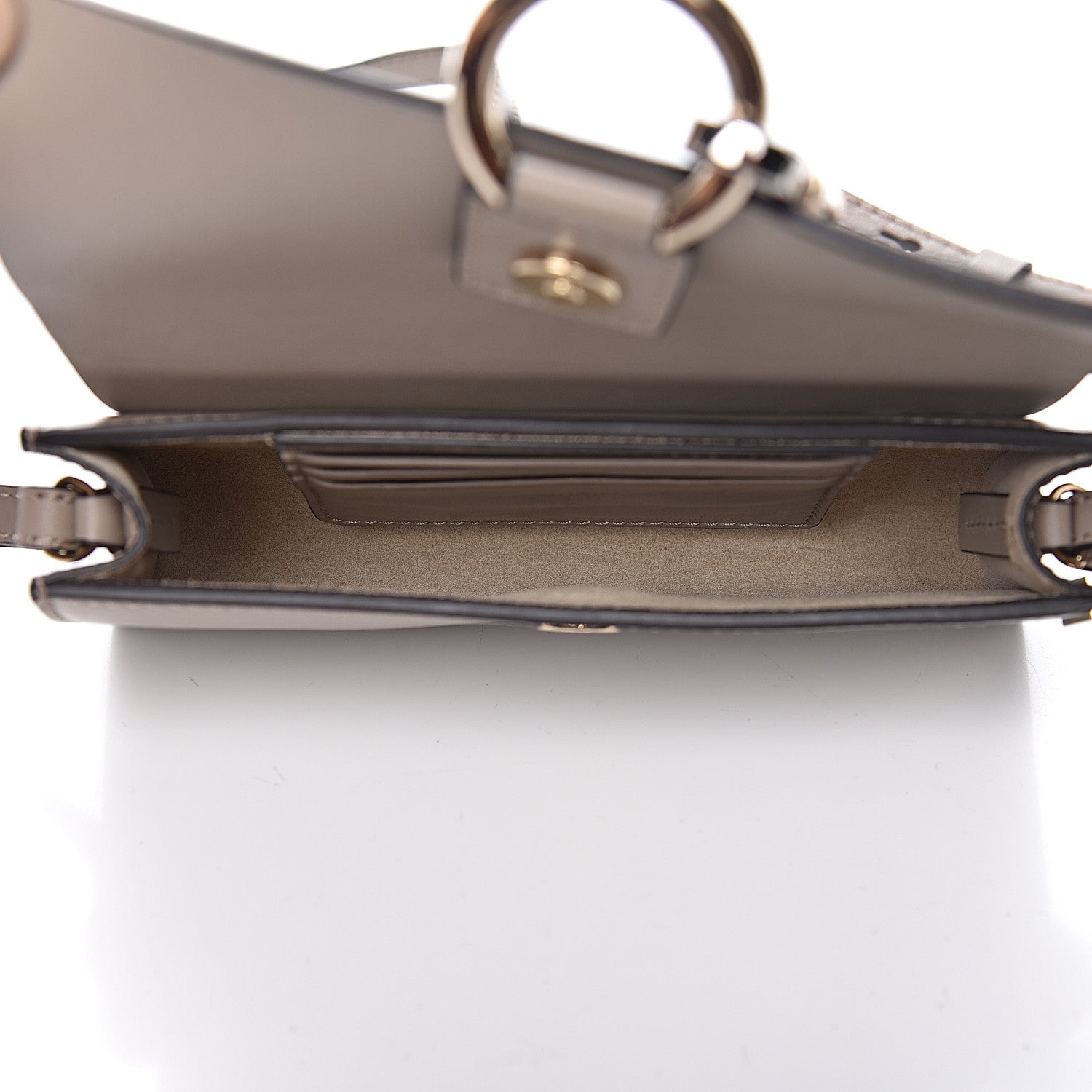 Chloe Suede Calfskin Mini Faye Shoulder Bag Motty Grey 5 of 10