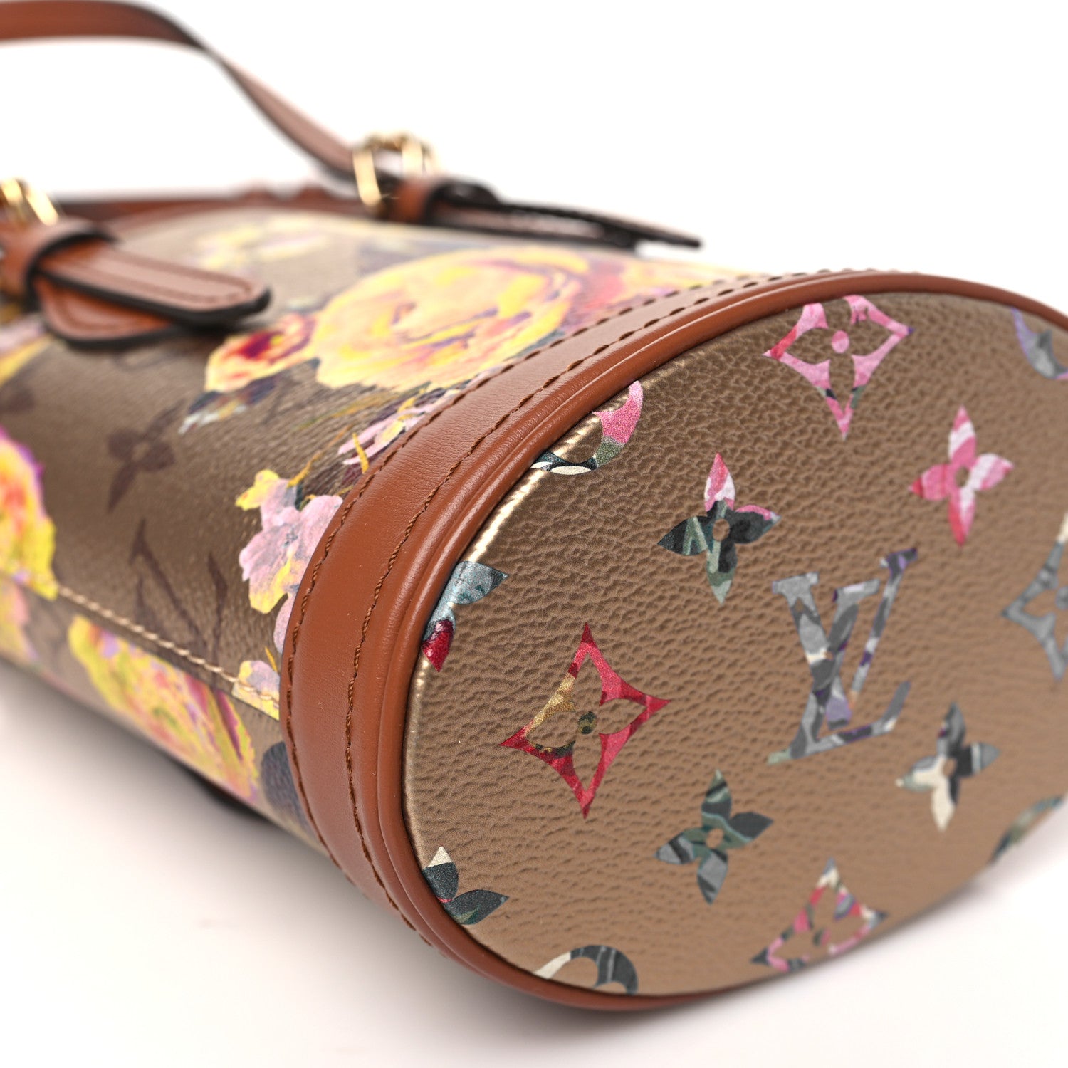 Louis Vuitton Metallic Monogram LV Garden Nano Bucket Bag Gold 9 of 11