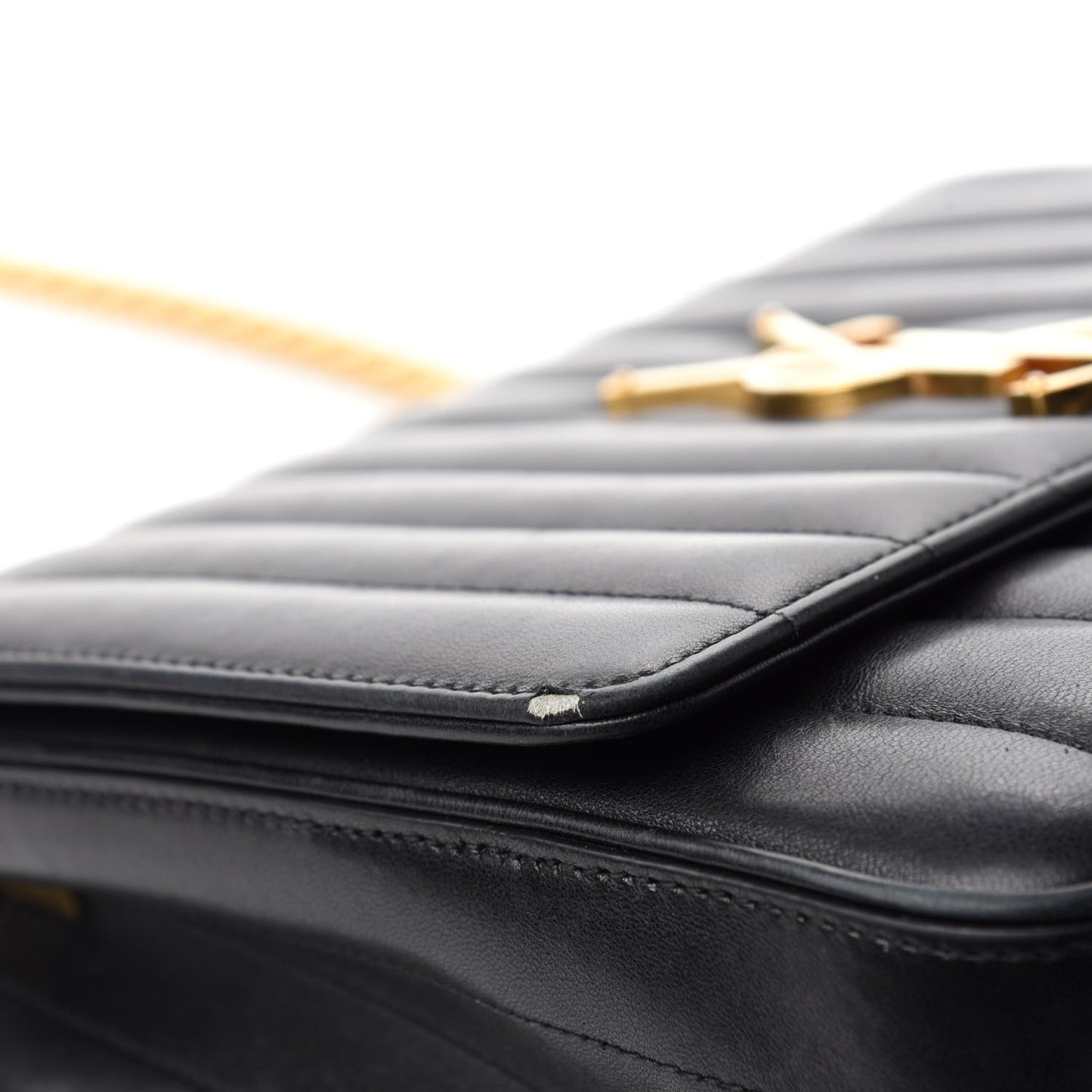 Lambskin Matelasse Monogram Large Vicky Chain Bag Black