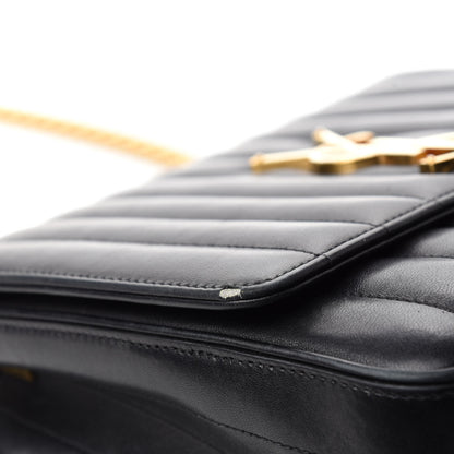 Saint Laurent Lambskin Matelasse Monogram Large Vicky Chain Bag Black 8 of 14